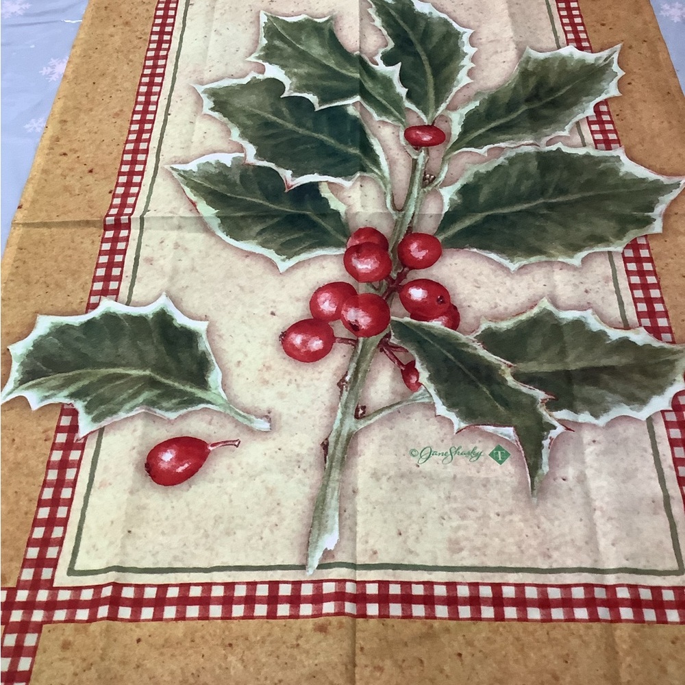 LARGE CHRISTMAS HOLY BERRY FLAG